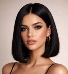 An elegant and subtle look comes with blunt cut hairstyle