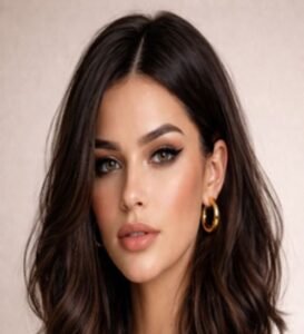 Relaxed lob hairstyle presents a sublime expression