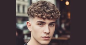 1.	Curly bowl-cut wavy hairstyle reflects youthful and bold expression
