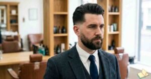 Mid taper slick back is a hairstyle perfect for the gentlemen.