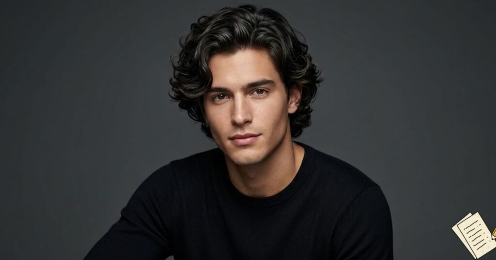 The wavy hairs with a fine and skillful haircut ensure a sober and polished personality.