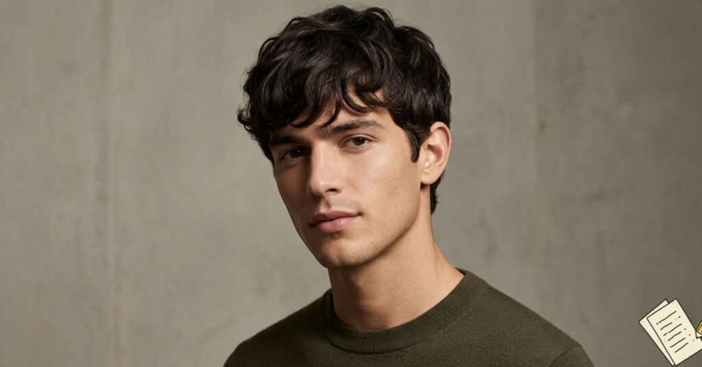 The wavy fringe haircut shows a light-hearted, relaxed and carefree look.