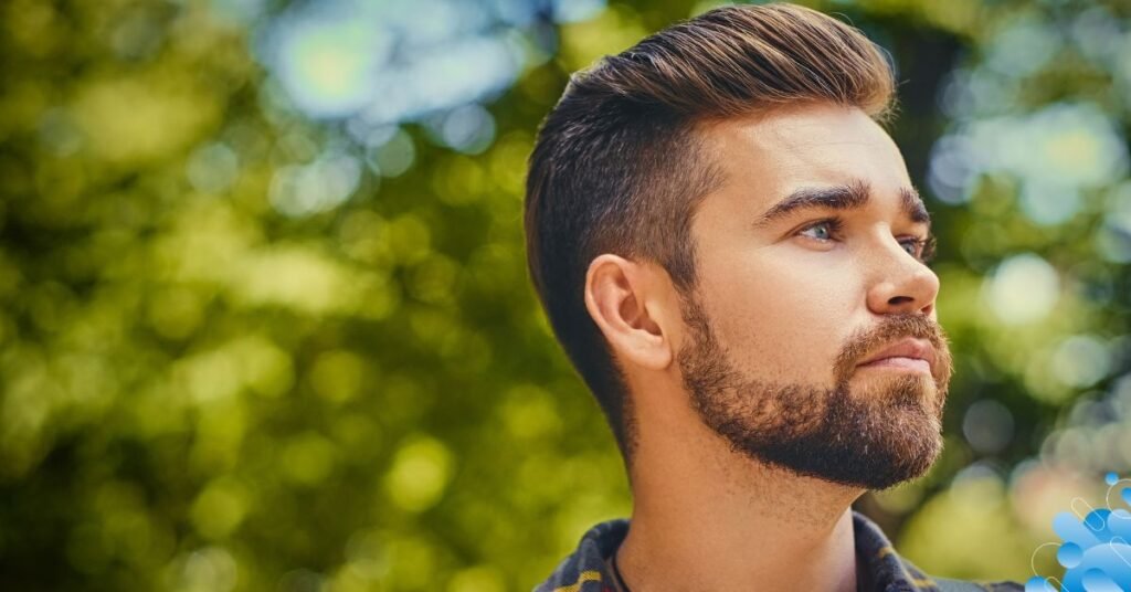 A fade ensures neat and clean appearance with short and skin-exposing sides.