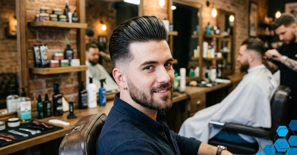 Sheen is a finishing technique in men’s haircuts that is employed to give glossy touches to the hair.