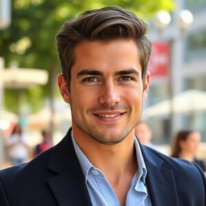 Traditional slick back hairstyle presents a sleek, refined and polished look